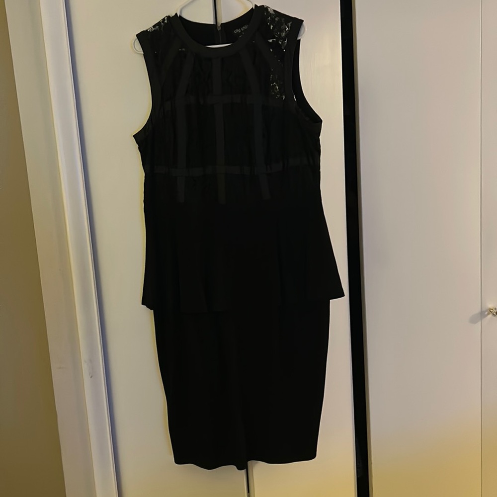 City Chic size S/16 black peplum dress